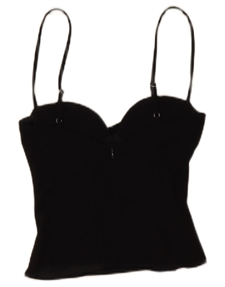 Zara Mujer Crop Cami Top UK 6 XS Negro