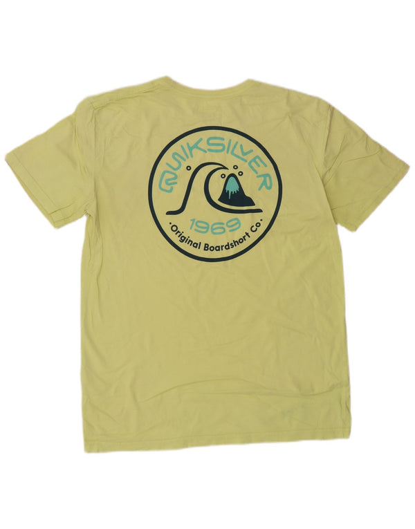 QUIKSILVER Camiseta gráfica de ajuste regular para hombre Top de algodón amarillo medio