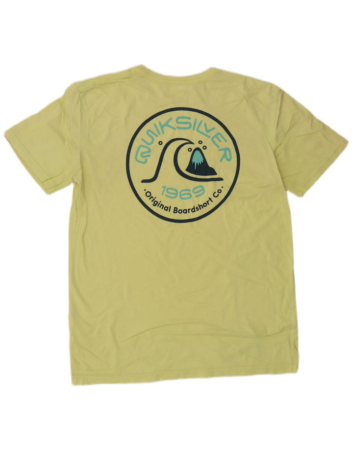QUIKSILVER Camiseta gráfica de ajuste regular para hombre Top de algodón amarillo medio