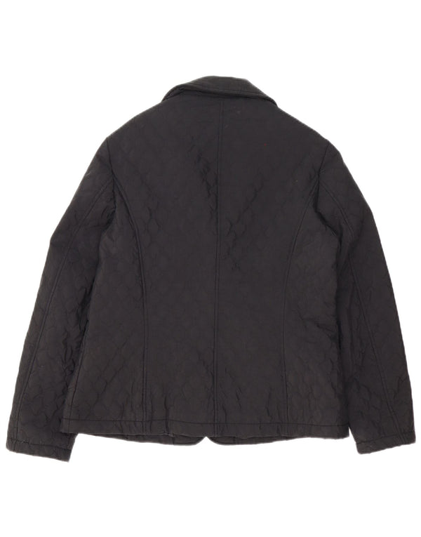 cherie Chaqueta tipo blazer acolchada con 4 botones para mujer IT 46 Grande Algodón negro