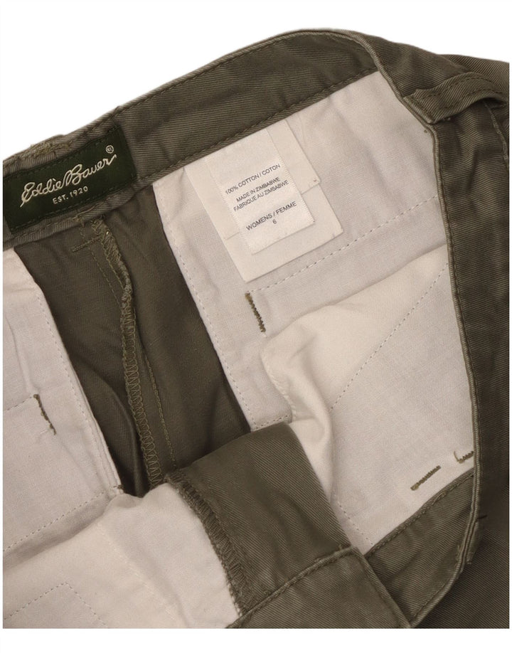 Eddie Bauer Pantalones cortos casuales para mujer US 6 mediano W30 algodón caqui
