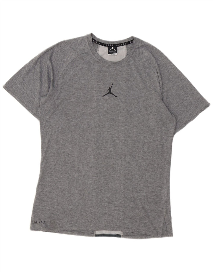 Jordan - Camiseta gráfica para hombre, parte superior gris medio con bloques de color