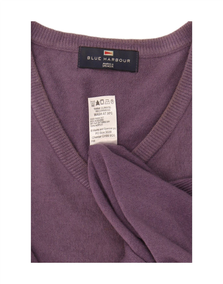 Marks & Spencer - Jersey tipo jersey con cuello en V para hombre, color azul, talla grande, color morado