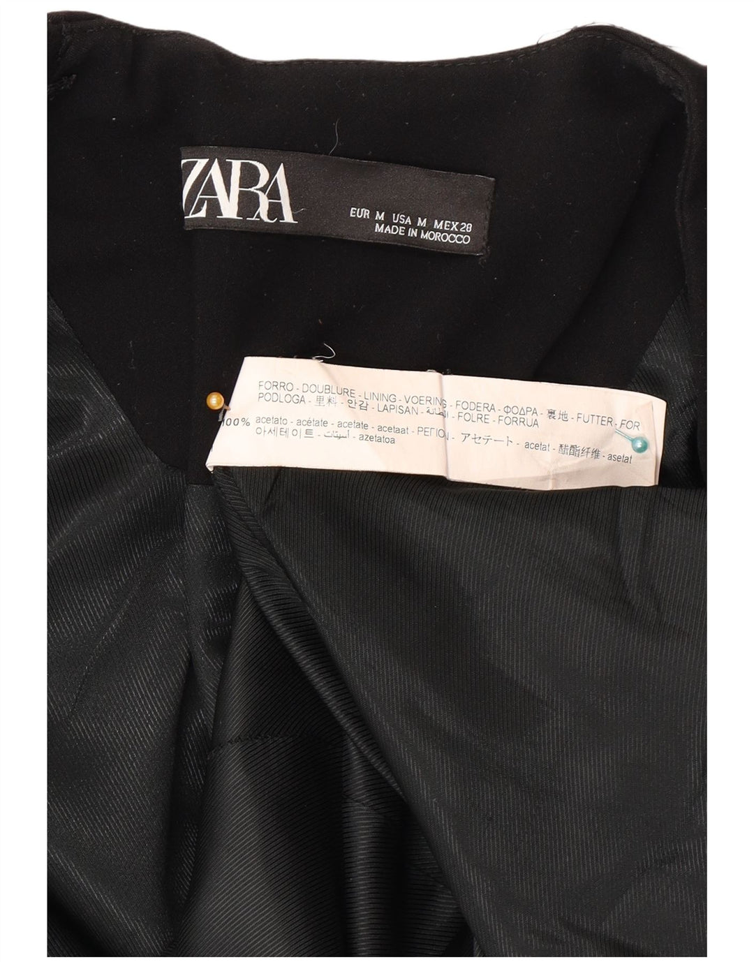 Zara Mujer Blazer Chaqueta Reino Unido 12 Mediano Negro