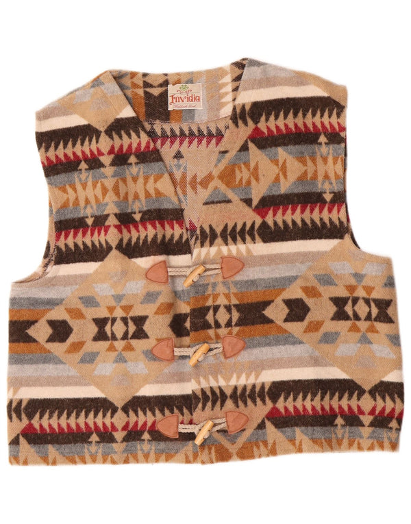 Chaleco vintage para hombre Acrílico a rayas beige medio