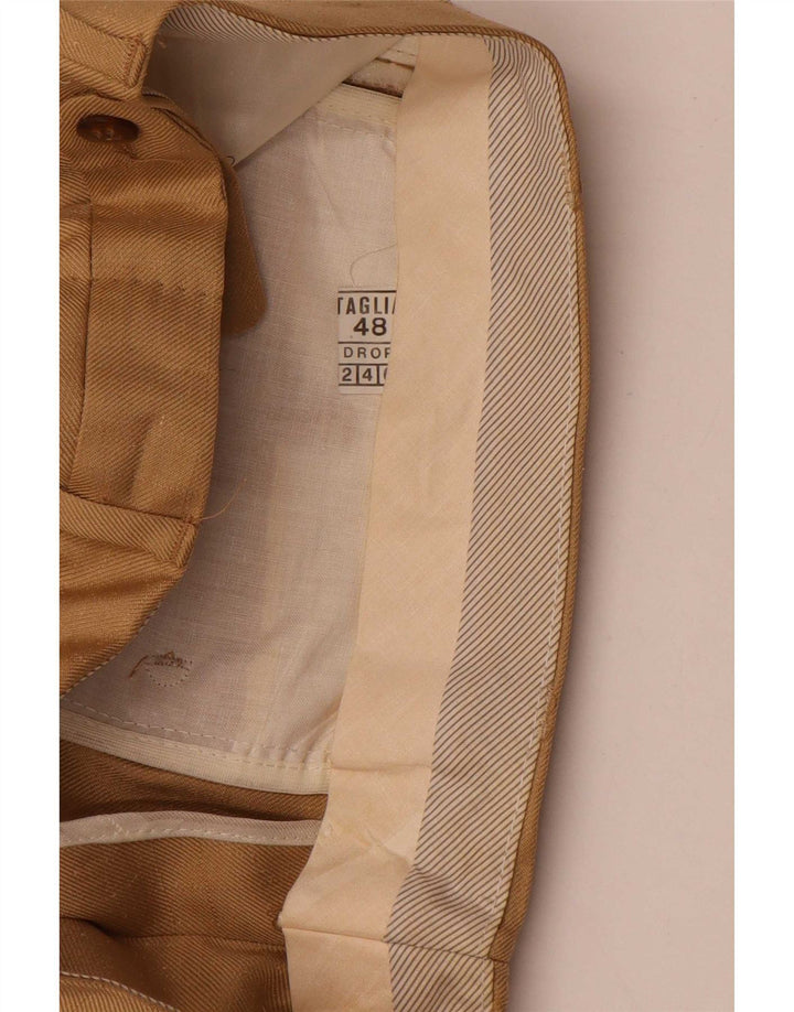 Vintage hombres traje recto pantalones IT 48 Medio W30 L32 Beige