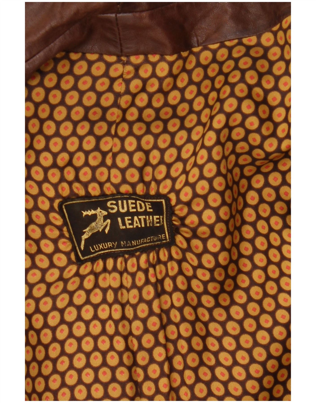 Vintage hombres doble pecho cuero abrigo Reino Unido 36 pequeño cuero marrón