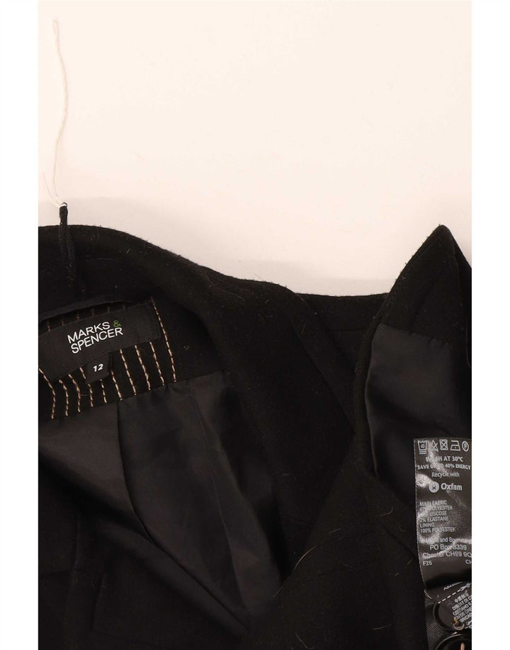 Marks & Spencer Chaqueta tipo blazer de 2 botones para mujer UK 42 Mediana Poliéster negro