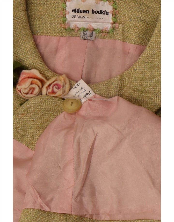 Aideen Bodkin Chaqueta tipo blazer de 5 botones para mujer Reino Unido 44 Lana verde grande