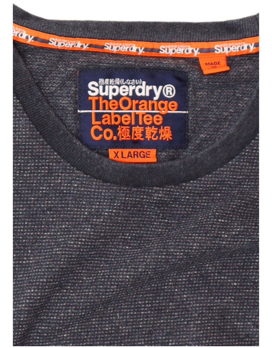 SUPERDRY Hombre Camiseta Top XL Azul Marino