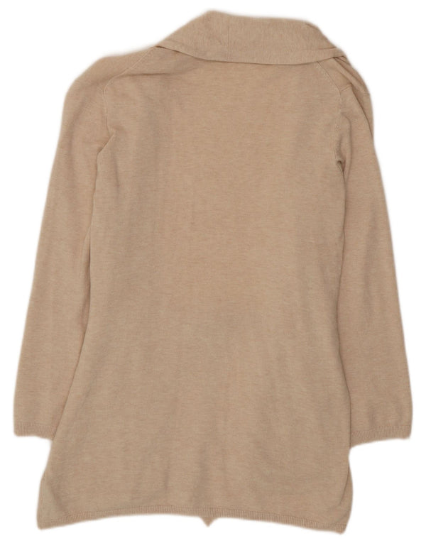Zara Mujer Jersey Cárdigan Largo UK 42 Viscosa Beige Medio