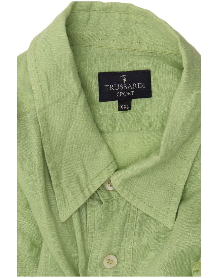 Trussardi Camisa Manga Corta Hombre 2XL Verde