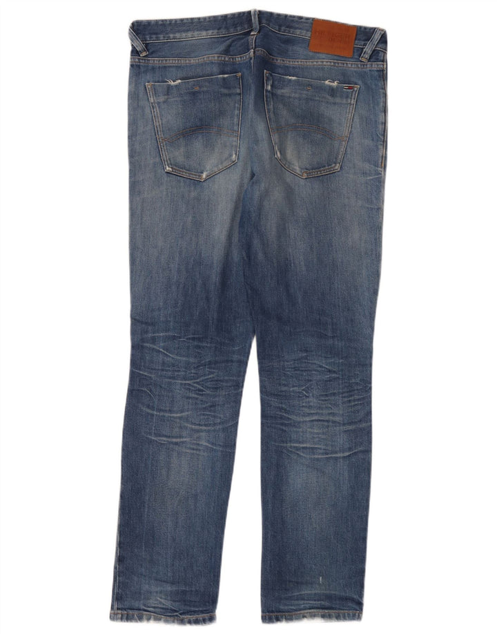 Tommy Hilfiger Vaqueros ajustados desgastados para hombre W34 L32 Algodón azul