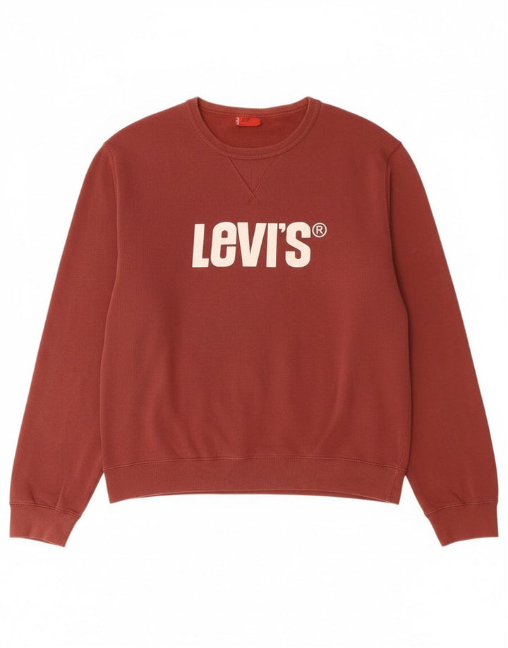 Levi's Hombre Sudadera Gráfica Jumper Large Granate Algodón