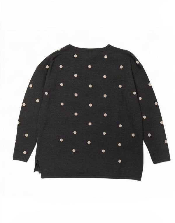 Suéter tipo jersey para mujer con cuello barco de Fat Face UK 44 Algodón con lunares grises grandes