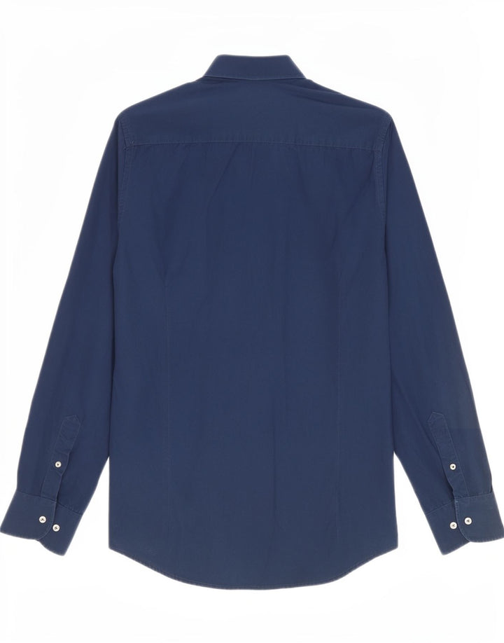 Camisa Trussardi Hombre Talla 39/40 Mediana Azul Marino Algodón
