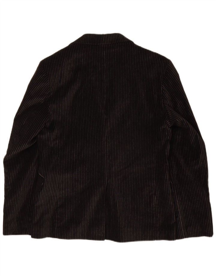 Vincent Traje de 2 piezas con 2 botones para hombre IT 48 Medium W30 L32 Black Pinstripe