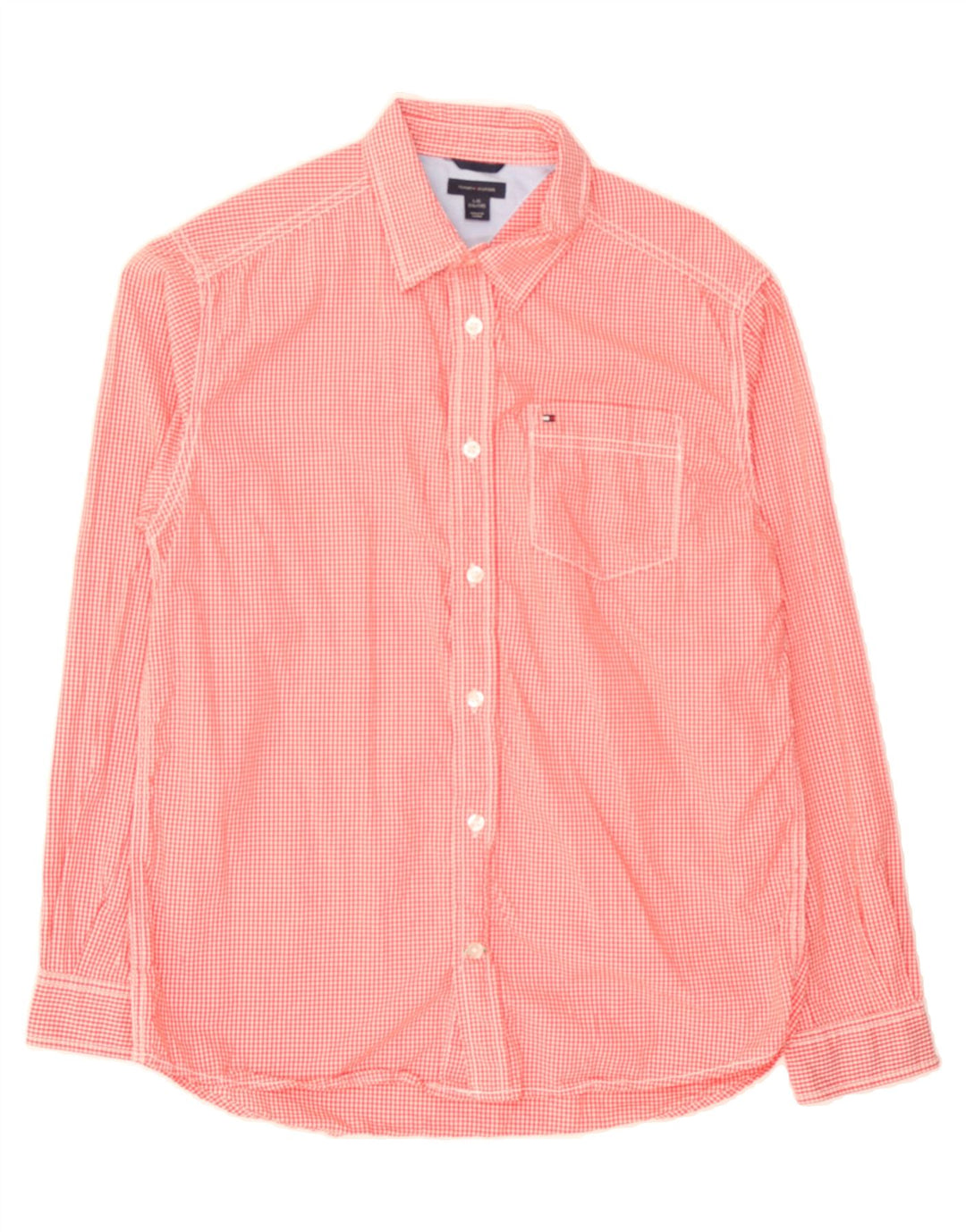 TOMMY HILFIGER Boys Shirt 15-16 Years Large  Red Gingham Cotton Vintage Tommy Hilfiger and Second-Hand Tommy Hilfiger from Messina Hembry 