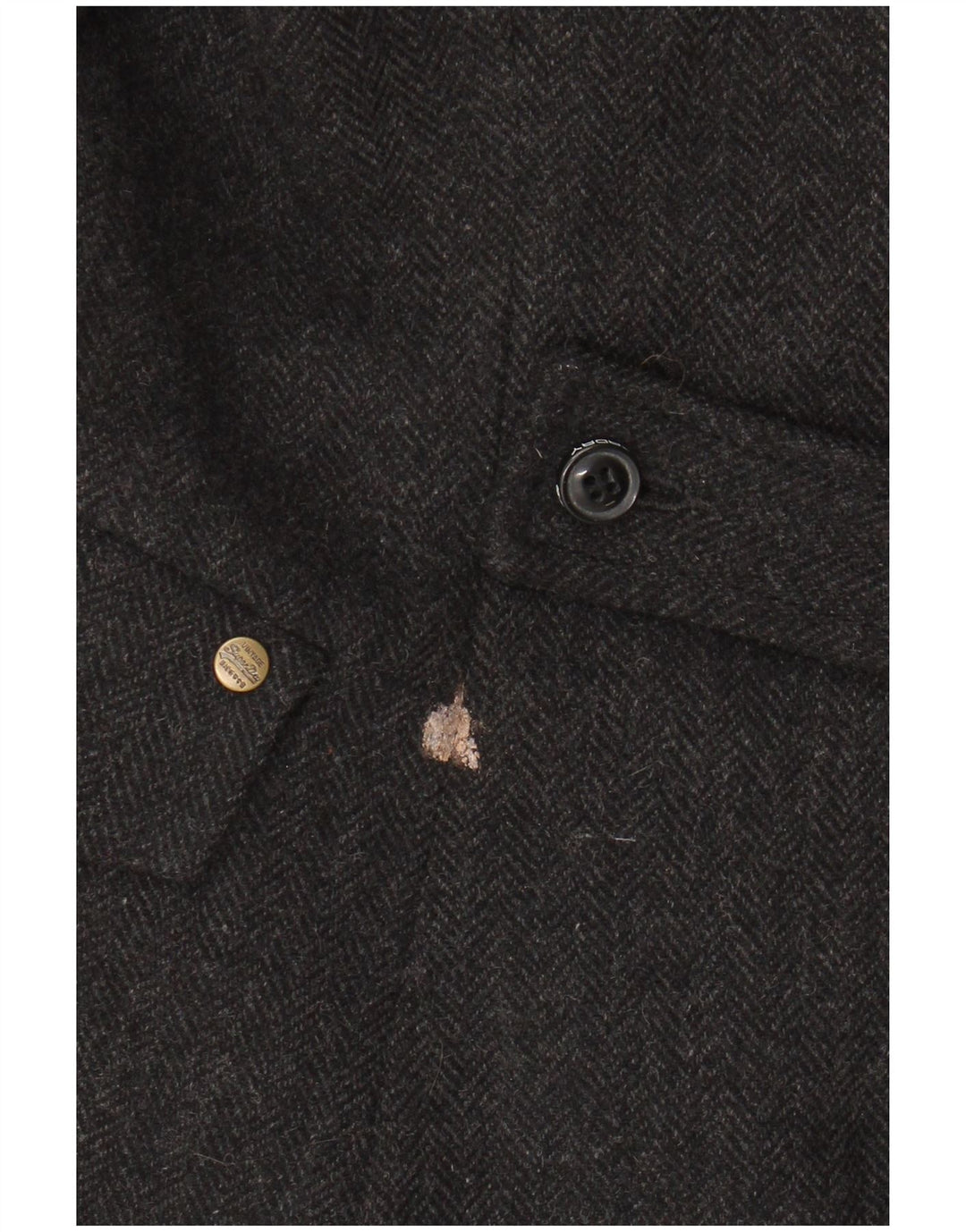 SUPERDRY Chaqueta tipo blazer de 2 botones para mujer UK 40 Lana en espiga gris medio