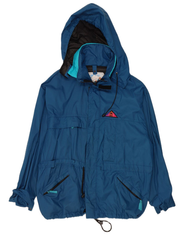 Aesse - Chaqueta impermeable con capucha para hombre, ajuste holgado, talla 40, color azul