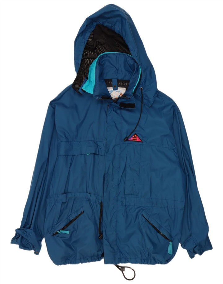 Aesse - Chaqueta impermeable con capucha para hombre, ajuste holgado, talla 40, color azul