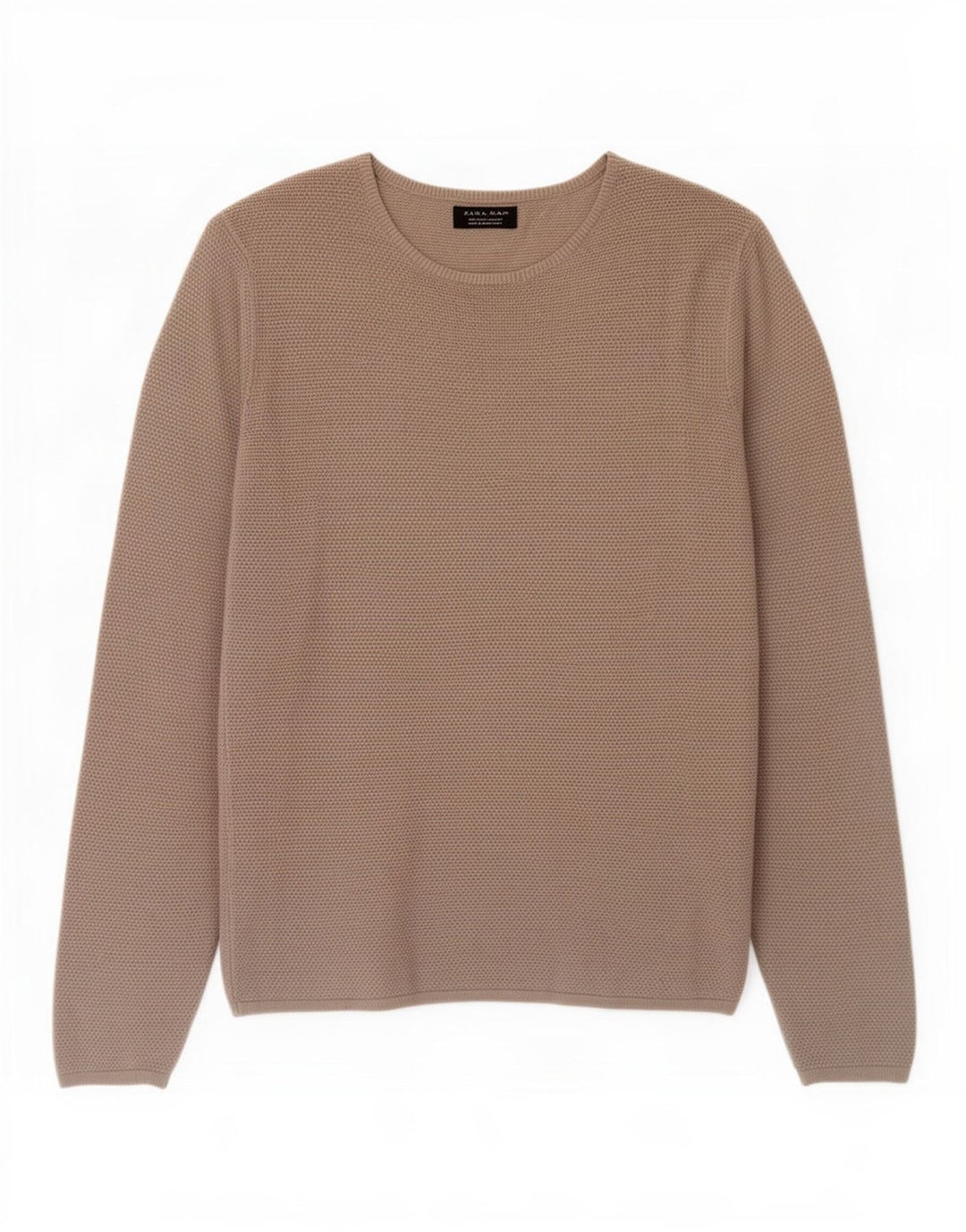 Zara Hombre Jersey De Cuello Barco Jersey Grande Gris
