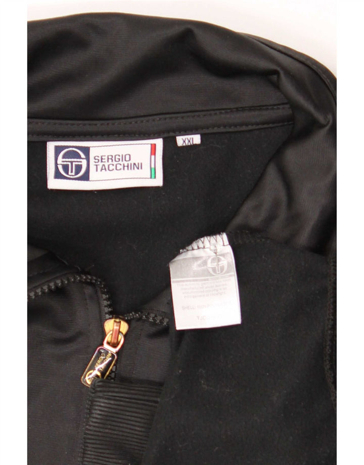 Sergio Tacchini Chaqueta superior de chándal para hombre 2XL Poliéster negro