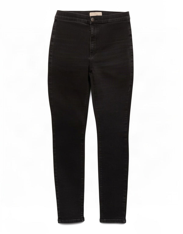 Topshop Vaqueros ajustados de talle alto Joni para mujer W32 L30 Algodón negro