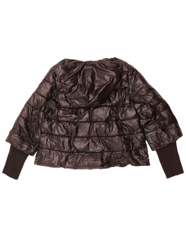 Guess Chaqueta acolchada con capucha para mujer UK 44 Grande Poliéster negro