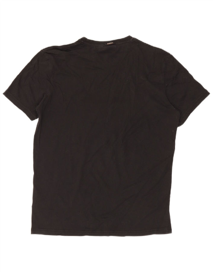 Napapijri - Camiseta gráfica para hombre, talla mediana, algodón negro