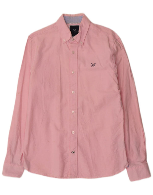 Crew Clothing Camisa ajustada para hombre Algodón rosa pequeño