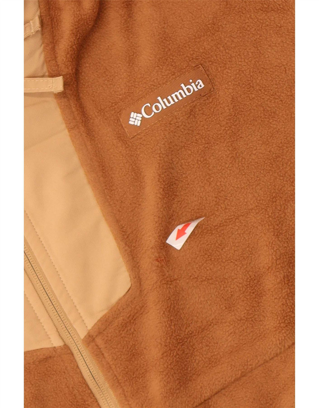 Columbia Jersey De Polar Con Cremallera En El Cuello Marrón Medio Poliéster Color Block