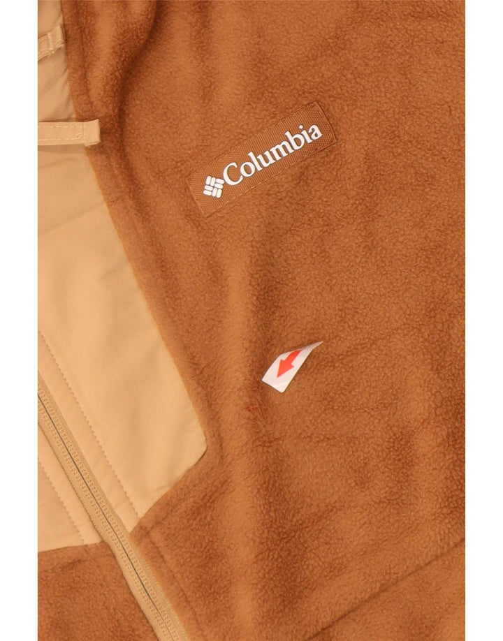 Columbia Jersey De Polar Con Cremallera En El Cuello Marrón Medio Poliéster Color Block