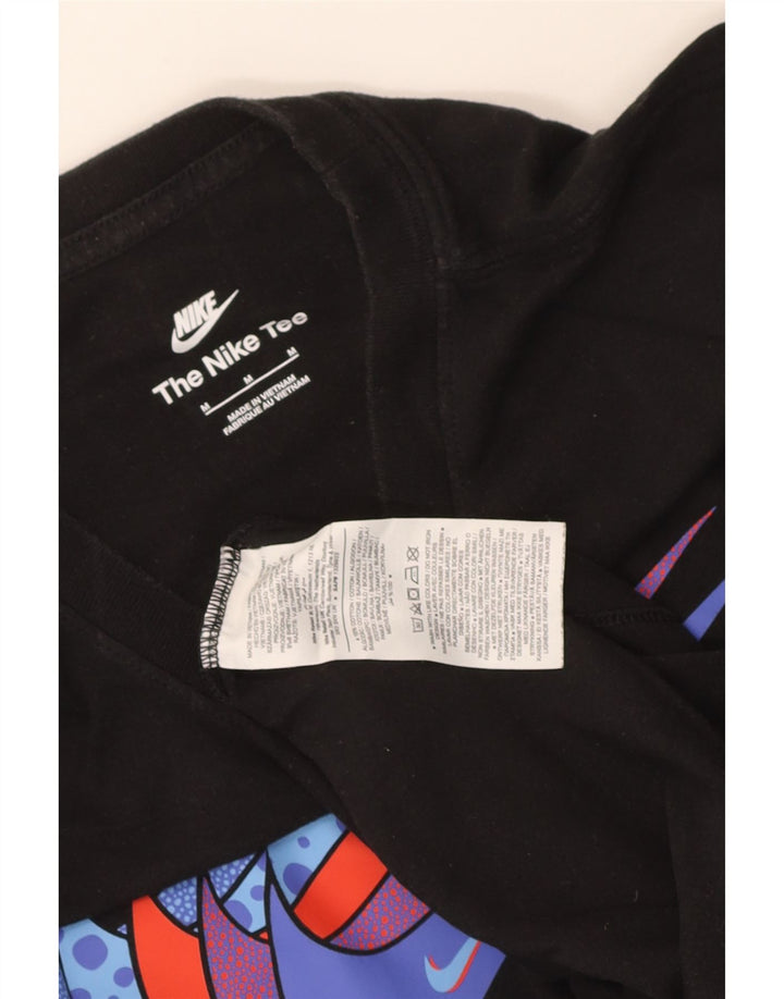 Nike Camiseta gráfica para hombre Top mediano de algodón negro