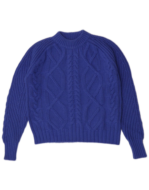 Marks & Spencer Suéter con cuello alto y autógrafo para mujer UK 8 Small Blue