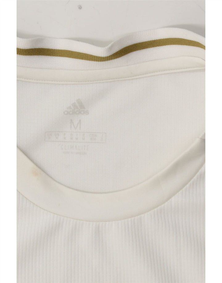ADIDAS Hombres Real Madrid Graphic Camiseta Top Medio Blanco Poliéster