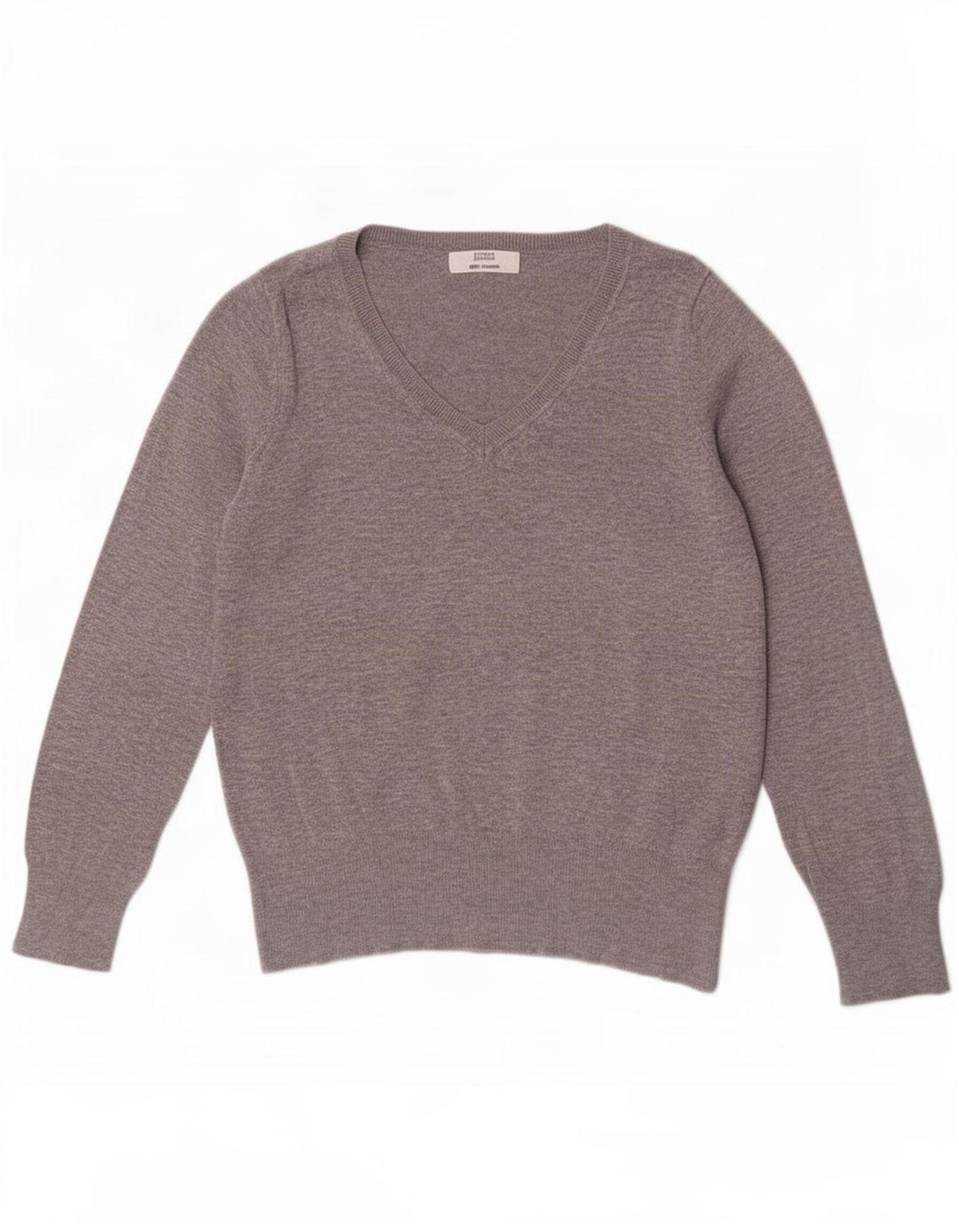 Marks & Spencer Jersey con cuello en V para mujer UK 44 Viscosa gris medio