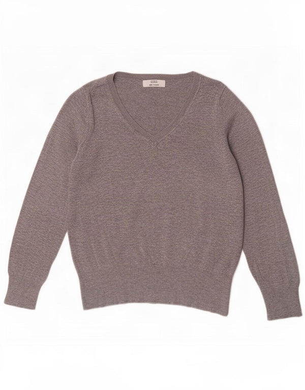 Marks & Spencer Jersey con cuello en V para mujer UK 44 Viscosa gris medio