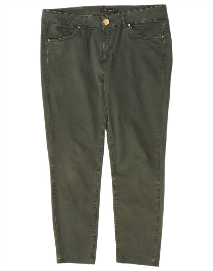 Zara Mujer Crop Slim Jeans EU 40 Medium W30 L24 Verde