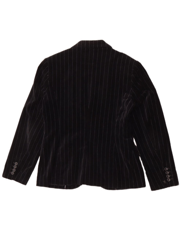 Esprit Chaqueta Blazer de Terciopelo con 2 Botones para Mujer UK 40 Grande Rayas Negras