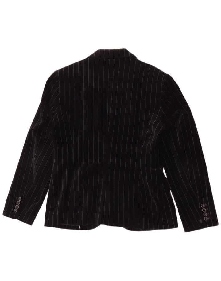 Esprit Chaqueta Blazer de Terciopelo con 2 Botones para Mujer UK 40 Grande Rayas Negras