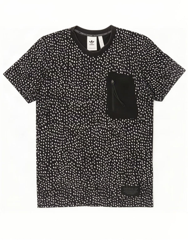 Adidas Hombre Camiseta Top Medium Negro Spotted Cotton