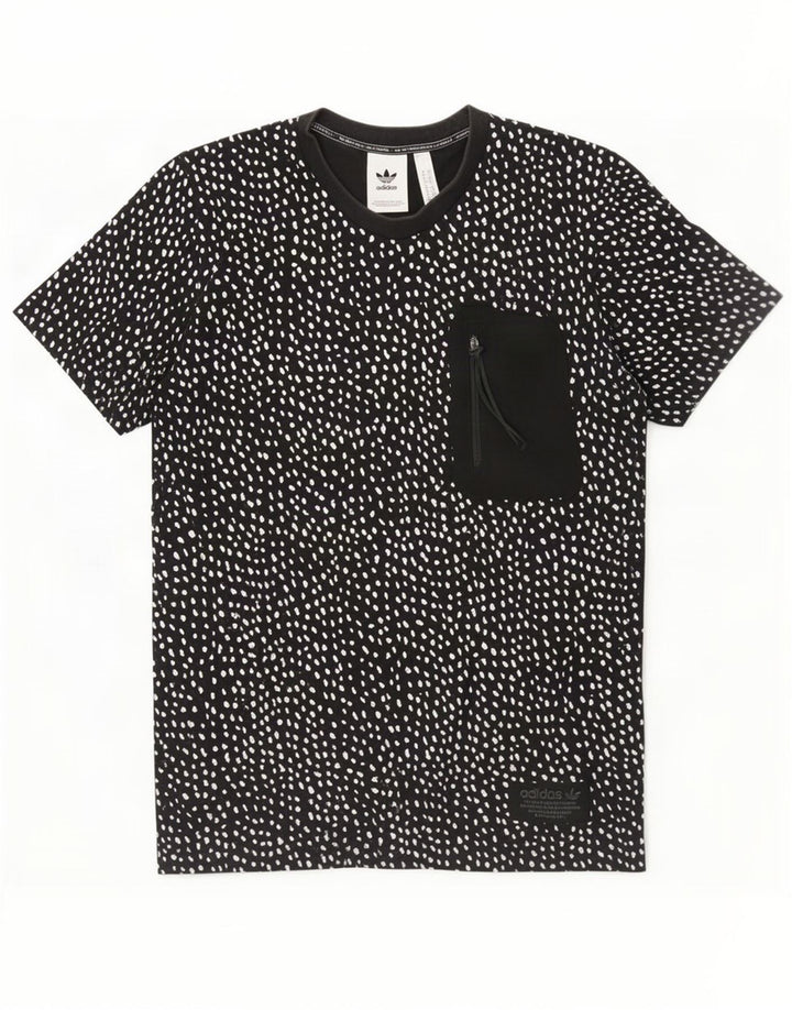 Adidas Hombre Camiseta Top Medium Negro Spotted Cotton
