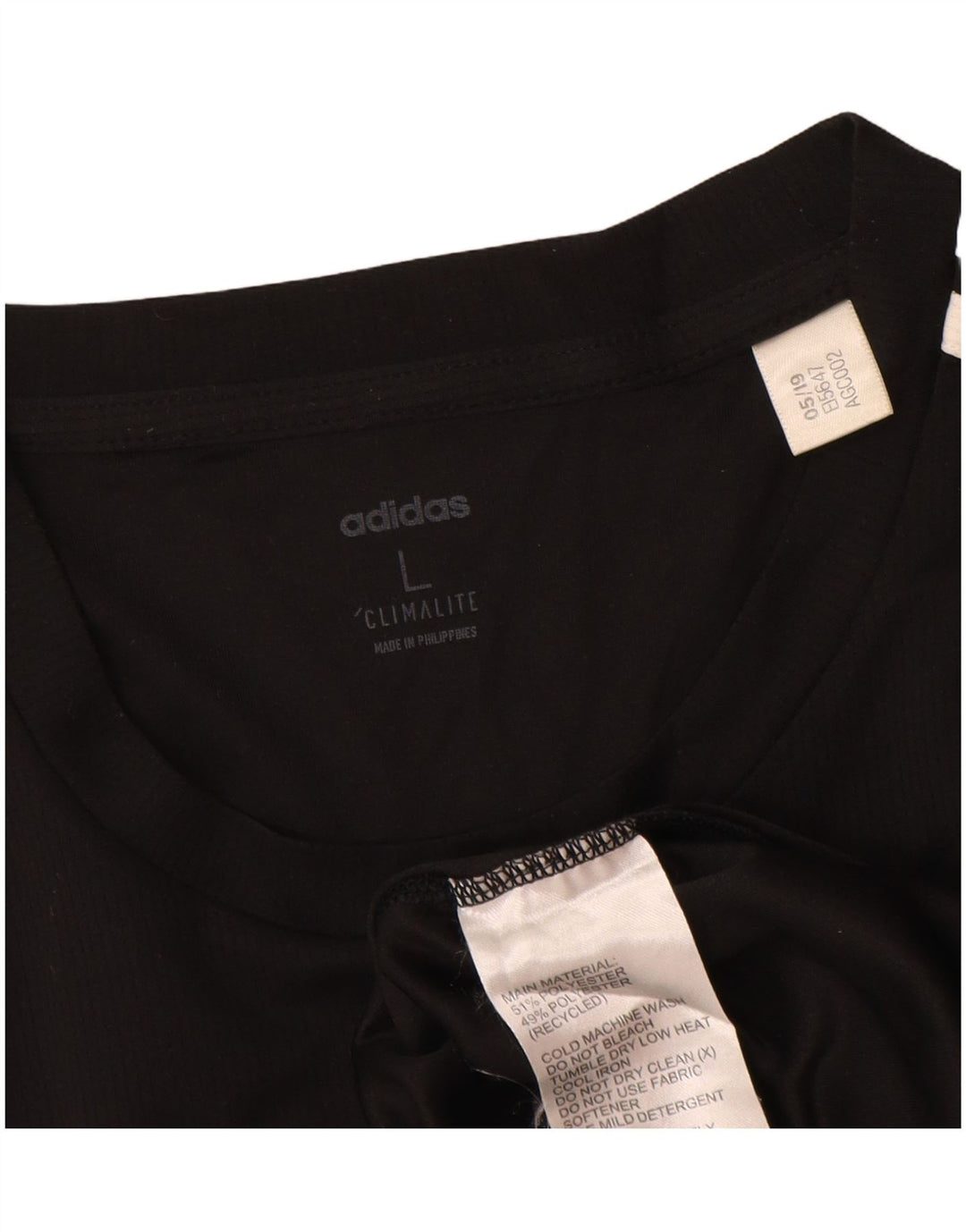 Adidas Camiseta Climalite de Manga Larga para Hombre Grande Negra