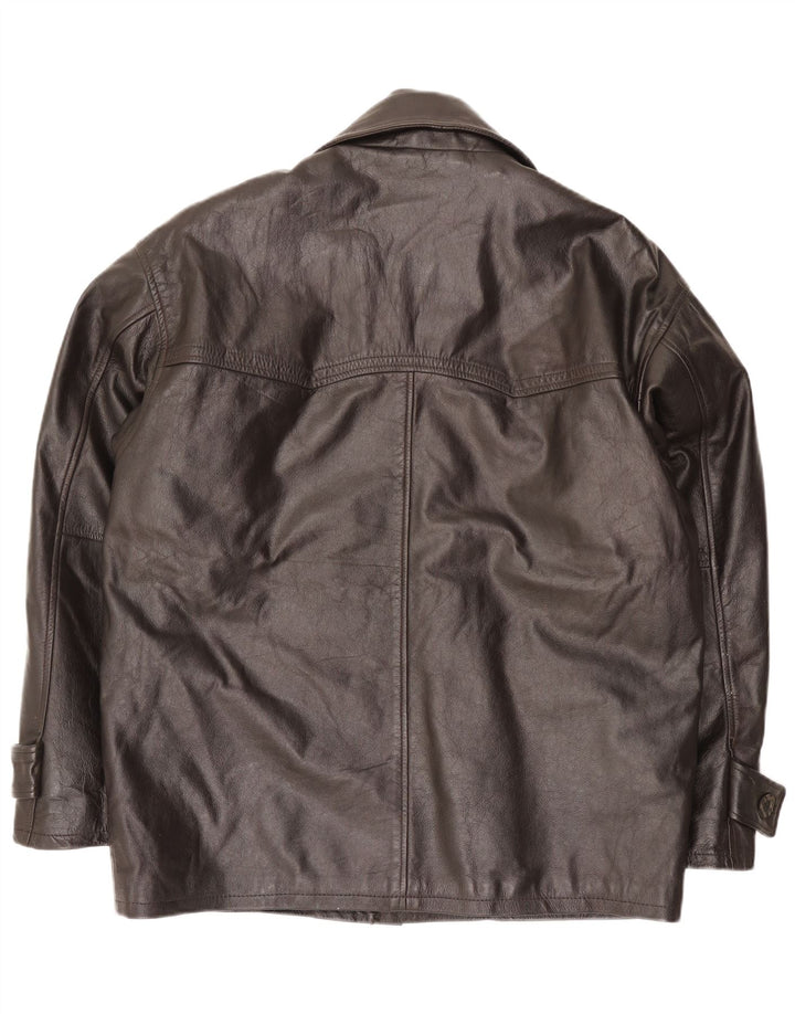 Chaqueta de cuero vintage para hombre EU 52 XL cuero marrón