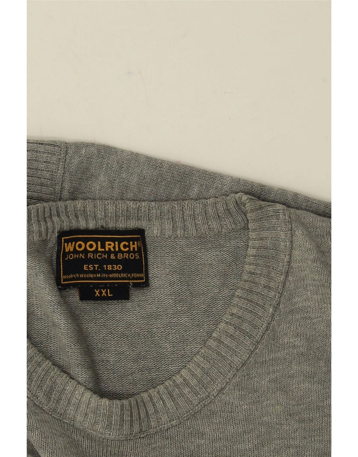 WOOLRICH Suéter tipo jersey con cuello redondo para hombre 2XL Gris
