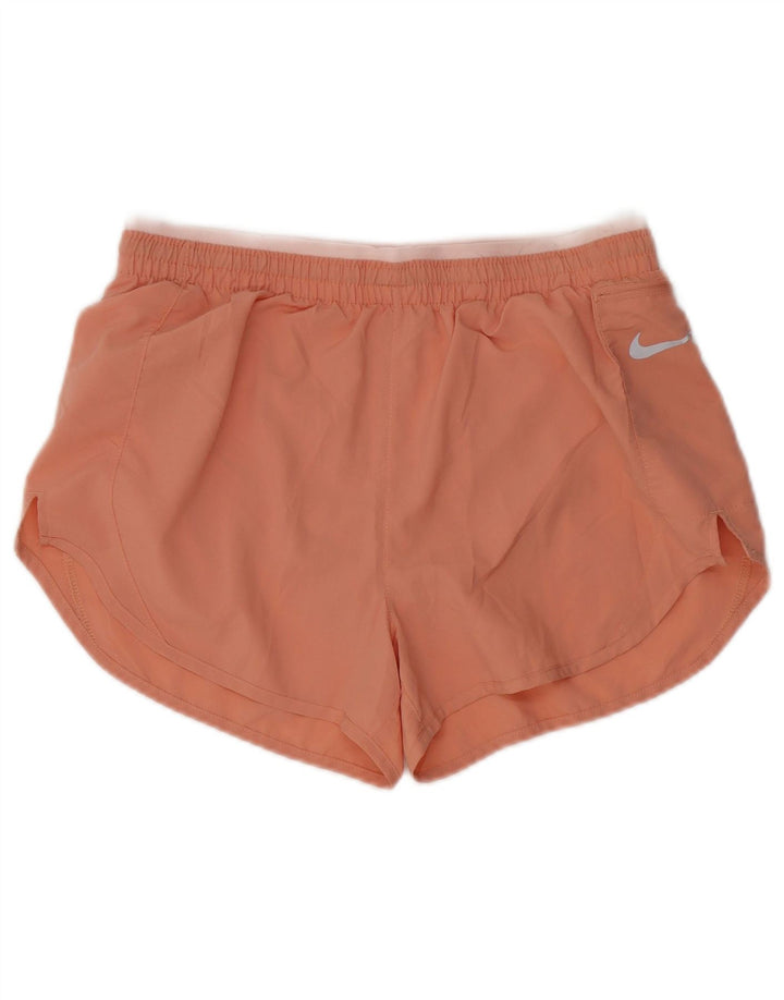 Nike - Pantalones cortos deportivos para mujer (talla 40), poliéster a rayas, color rosa medio