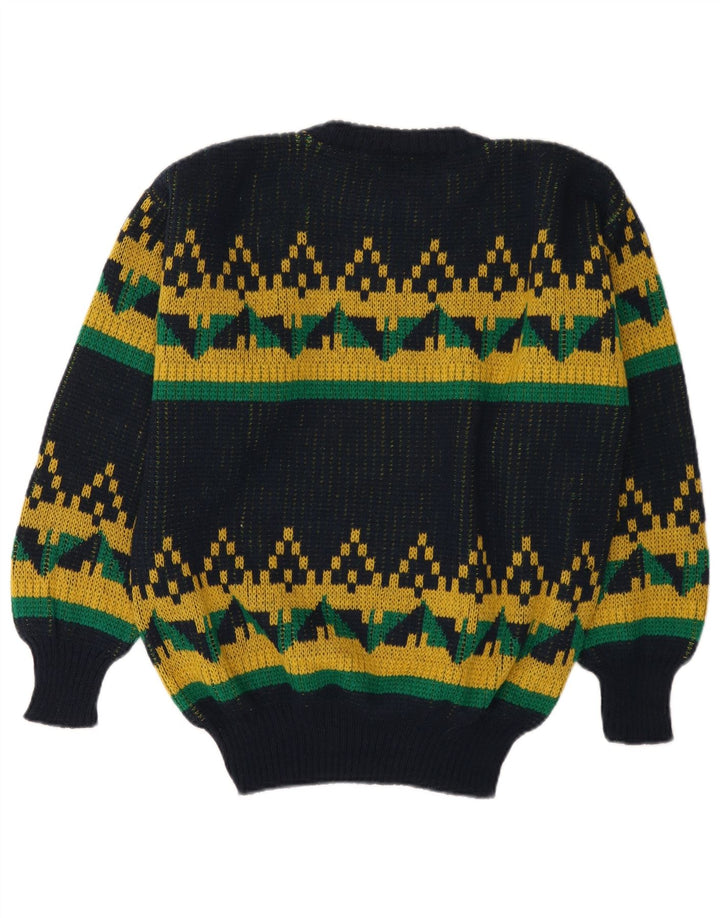 Rodes Jersey De Cuello Redondo Para Hombre Suéter Medio Azul Marino Geométrico Acrílico