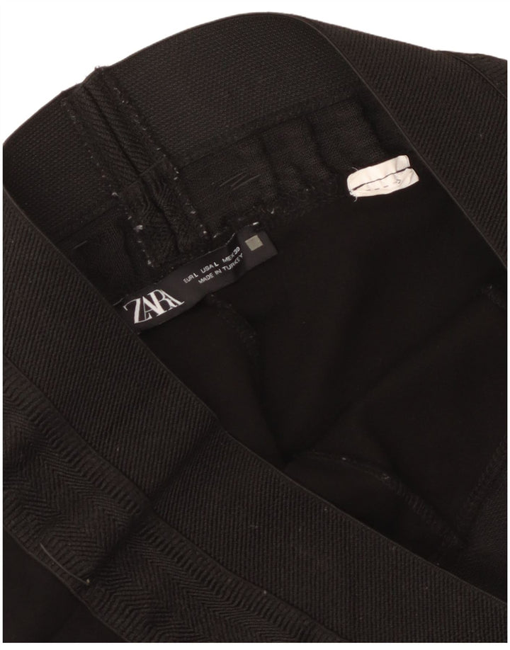 Zara Mujer Crop Leggings Reino Unido 44 Grande Negro