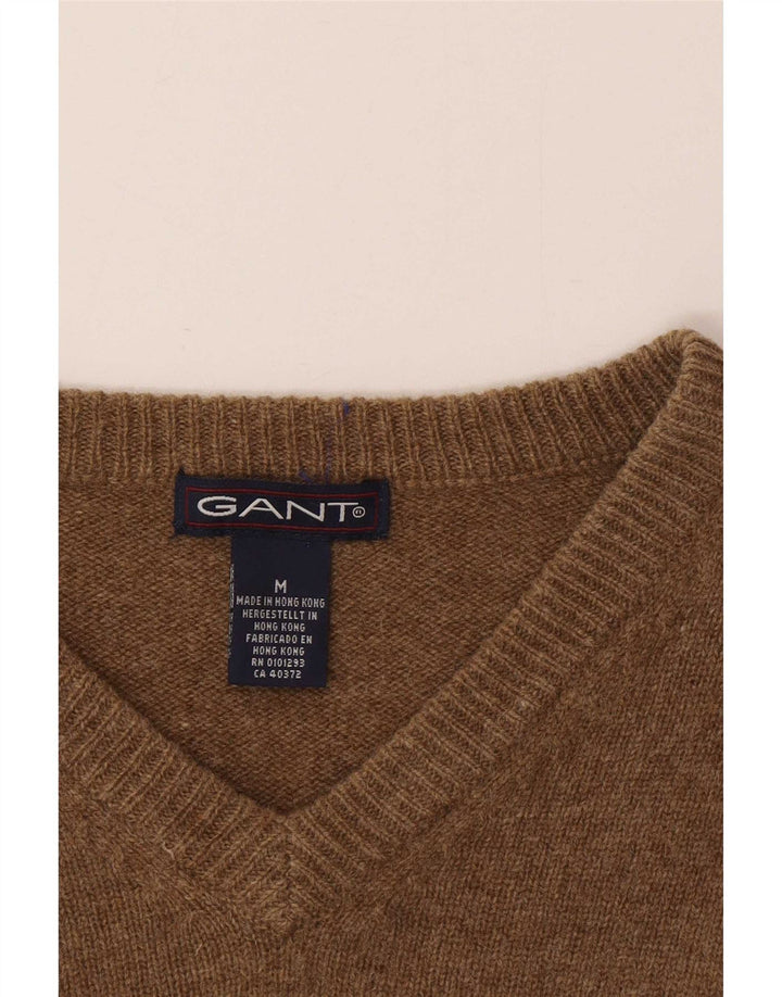 Gant Jersey Con Cuello En V De Lana De Cordero Moteada En Marrón Medio |